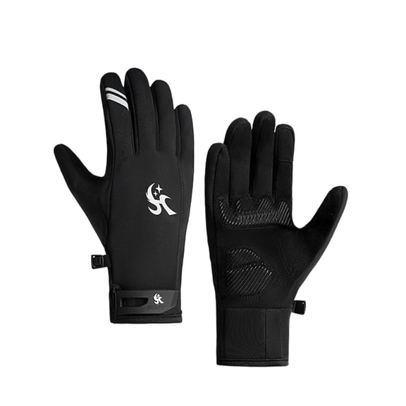 QUOTAY All Season Thermal Motorcycle Gloves for Men and Women Outdoor Sports Cycling Skiing Windproof Water Touchscreen Insulated 04_Black,XL