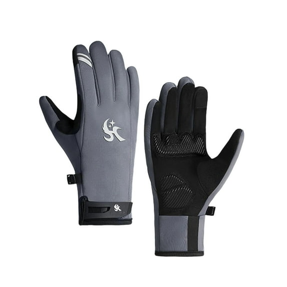 QUOTAY All Season Thermal Motorcycle Gloves for Men and Women Outdoor Sports Cycling Skiing Windproof Water Touchscreen Insulated 04_Grey,XL