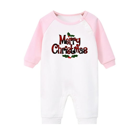 QUOTAY Baby Boy Christmas Outfit Girls Baby Romper Long Sleeve Bodysuit Jumpsuit Pink,3-6 Months