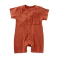 thumbnail image 1 of QUOTAY Baby Boy Girl Baby Romper Clothes Solid Ribbed Bodysuit Jumpsuit Outfits OR2,0-3 Months, 1 of 3