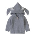 thumbnail image 1 of QUOTAY Baby Boy Sweater Hooded Knit Pullover with Adorable Soft Warm Winter Top for Toddler and Kids Cozy Casual Outerwear Sizes 3-2 Grey,18-24 Months, 1 of 5