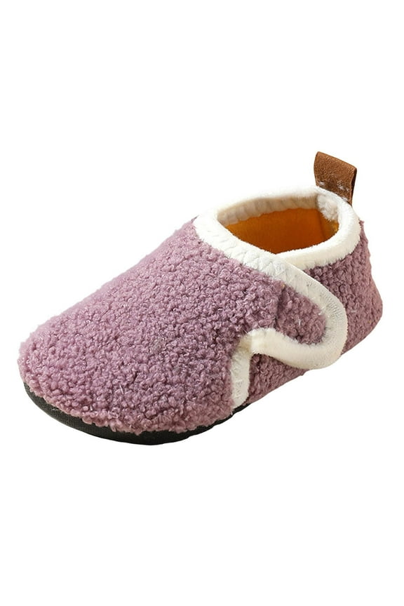 Baby Floor Socks Non Insulation Soft Soled Shoes Socks Autumn Winter Thick Soled Childrens Socks Shoes Indoor Slippers 02_Purple,12-18 Months