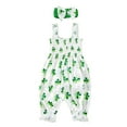 thumbnail image 1 of QUOTAY Baby Toddler Baby Girl Baby Romper St Patricks Day Jumpsuit Bodysuit Tops with Headband Clothes Outfit White,3-6 Months, 1 of 9