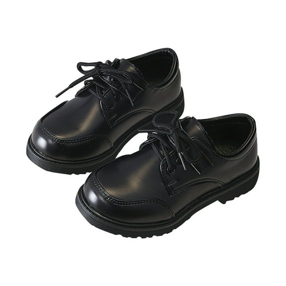 QUOTAY Boys Dress Shoes Classic Comfort Wingtip Lace Up Formal Shoes for Kids Stylish School Wedding Party Slippers for Boys BK2,7-8Years