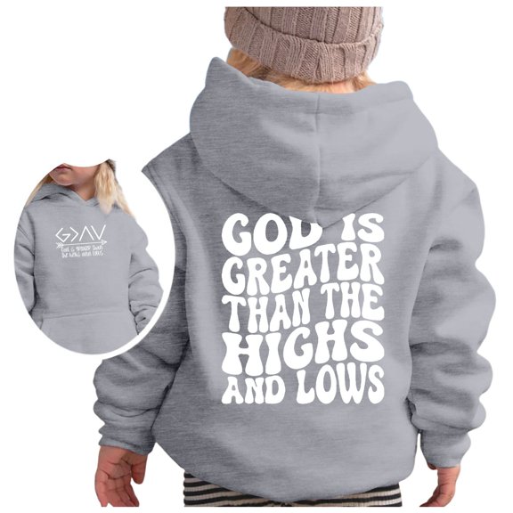 QUOTAY Boys and Girls Casual Loose Cute Print Long Sleeve Pullover Hoodie Sport Sweatshirt Top for Kids Everyday Outfit Hoodies for Boys 03_Grey,3-4 Years