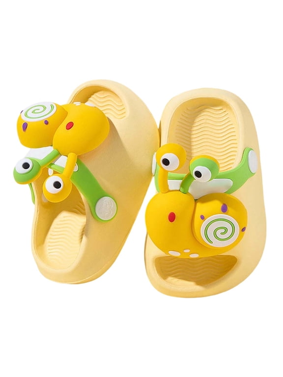 Boys and Girls Cute Slippers for Toddlers Soft Breathable Summer Clogs Lightweight Sandals Indoor Outdoor Comfortable Age 6 Months to 5 Years 04_Yellow,6-12 Months