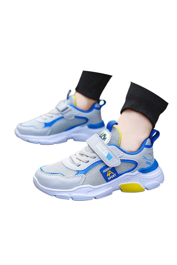 Boys Sneakers Breathable Running Shoes for Kids Casual Sports Footwear Kids Slippers Age 5-15 Years 02_Grey,5-5.5 Years