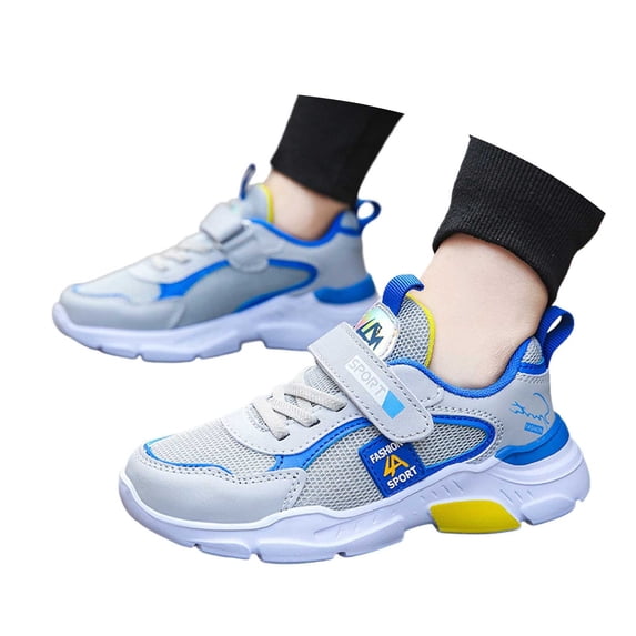QUOTAY Boys Sneakers Breathable Running Shoes for Kids Casual Sports Footwear Kids Slippers Age 5-15 Years 02_Grey,5.5-6 Years