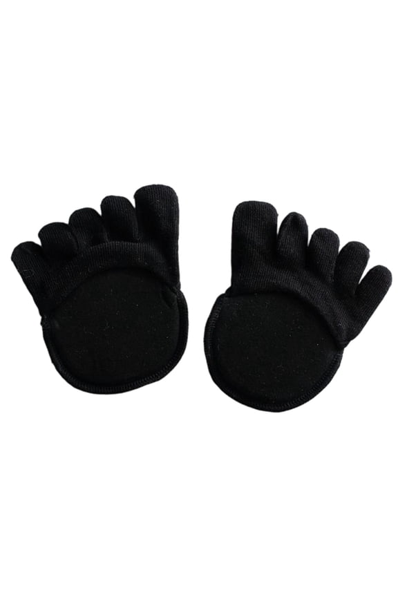 Breathable Summer Split Toe Socks for Women with Cushioned Sole Half Sock No Show Socks Womens Comfortable for High Heels Soft and Durable 02_Black,One Size