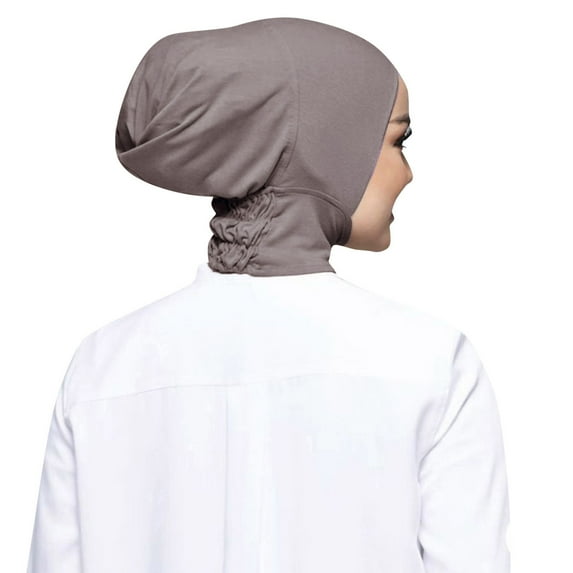QUOTAY Casual Solid Color High Stretch Elastic Cap Head Cover for Women Hijab Bib Turban 02_Dark Gray，One Size