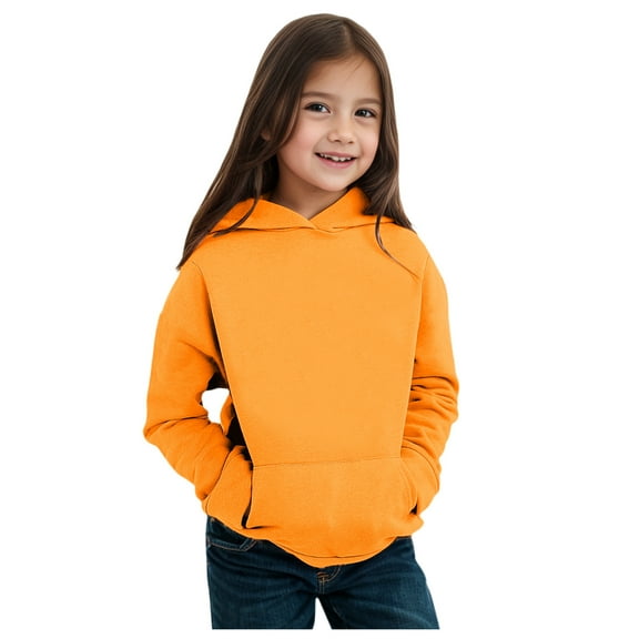 QUOTAY Child Toddler Boys Girls Long Sleeve Prints Warm Hoodie Pullover Tops Kids Outfits Sweatshirt for Casual Wear Hoodies for Boys Orange,2-3 Years