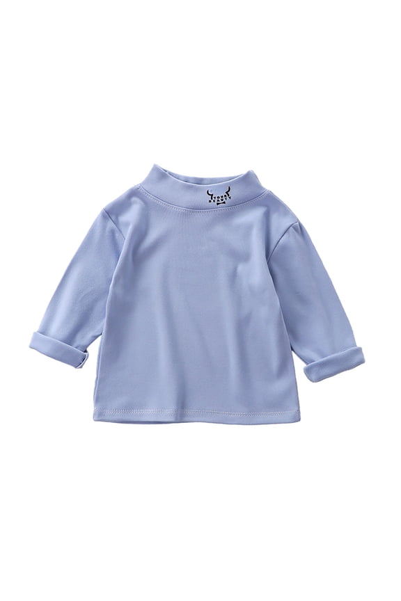 Childrens Half Turtleneck Base Shirt Neckline Printed Class A Baby Autumn and Winter Long Sleeve Tops T Shirt BU2,12-24 Months