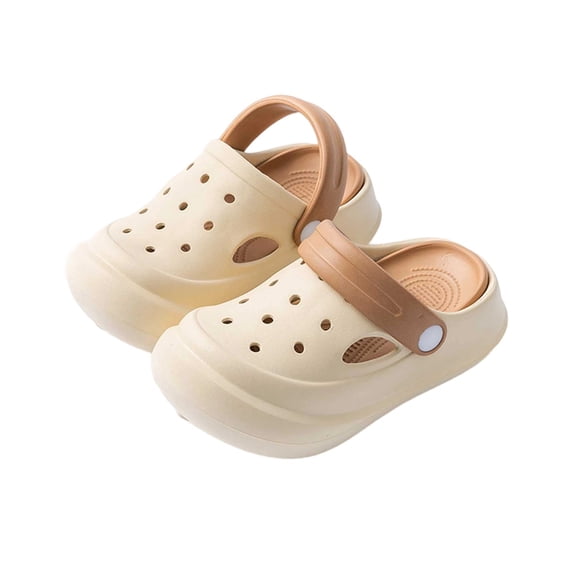 QUOTAY Childrens Summer Clog Shoes for Boys and Girls Garden Shoes for Outdoor Slippers Toddler and Older Kids Age 6-16 03_Brown,8-9 Years