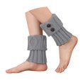thumbnail image 1 of QUOTAY Fashion Turn Down Knitted Leg Warmers with Buttons for Autumn Winter Cozy Socks Thermal Ankle Sock Soft Yarn Textured Boot Toppers Grey，15cm, 1 of 8