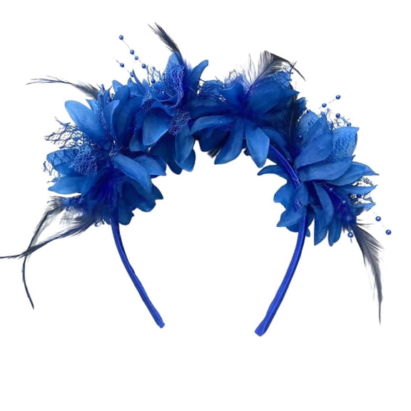QUOTAY Feather Headband for Women Parties Festivals Stage Performances and Celebrations Accessory Blue，One Size