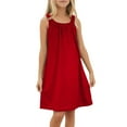 thumbnail image 1 of QUOTAY Girls Beach Swim Cover Up Summer Sleeveless Tank Dress for Age 4-14 Years Girls Dresses Red,120, 1 of 6