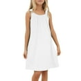 thumbnail image 1 of QUOTAY Girls Beach Swim Cover Up Summer Sleeveless Tank Dress for Age 4-14 Years Girls Dresses White,160, 1 of 7