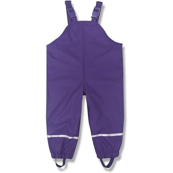 QUOTAY Girls Boys Toddler Kids Breathable Windproof Jumpsuit Overalls Rain Pants for Outdoor Ages 1-6Y 02_Purple,92