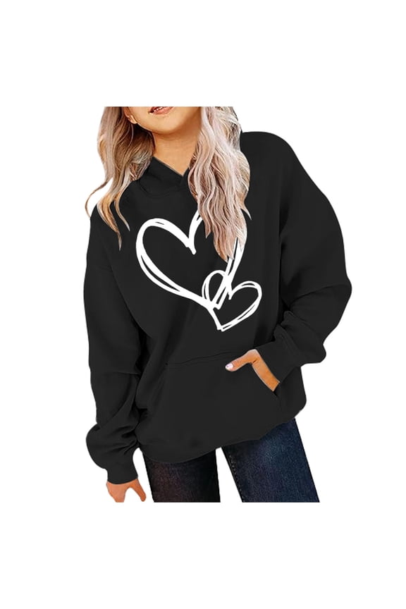 Girls Cute Cartoon Sweater Pullover Hoodie with Hood Casual Long Sleeve Top Soft Sweatshirt for Children and Teenagers Hoodies for 03_Black,3-4 Years