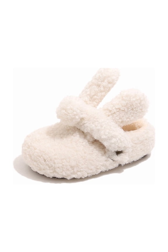 Girls Lined Winter Clogs on Shoes with Soft Comfort Footbed for Indoor Slippers and Outdoor Cozy Wear Beige,2-2.5 Years