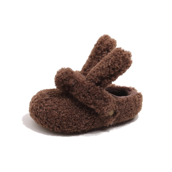 QUOTAY Girls Lined Winter Clogs on Shoes with Soft Comfort Footbed for Indoor Slippers and Outdoor Cozy Wear Coffee,7.5-8 Years