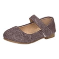 thumbnail image 1 of QUOTAY Girls Low Top Mary Jane Shoes for Casual Dressy Occasions Soft Sole Lightweight Classic Style Baby Girl Shoes with Sparkling Sequins 12M-12Y 03_Brown，10-10.5 Years, 1 of 5
