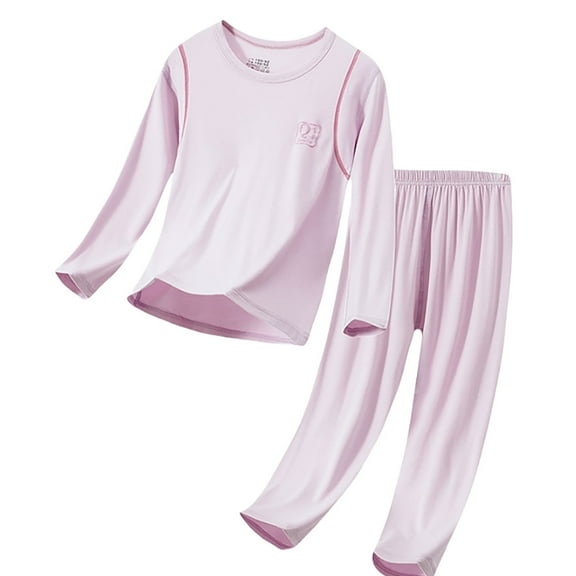 QUOTAY Girls Pajamas Soft Long Sleeve Sleepwear Set Comfortable Kids Loungewear Outfit for Toddler and Children 3-16Years Light Purple,18-24 Months
