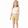thumbnail image 1 of QUOTAY Girls Performance Sparkly Shorts Stage Dance Wear Glitter Shiny Metallic Bottom Party Outfit Festive Celebration Apparel 02_Yellow,160, 1 of 4