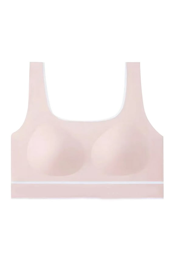 Girls Seamless Cloud Sports Bra Training Camisole Comfortable Back Support for Teens Students Sport Bras Pink,XL