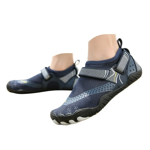 QUOTAY Girls Sneakers for Beach Water Sports Barefoot Shoes Non Lightweight Comfortable Kids Hiking Shoes Outdoor Slippers Age 3-13 Dark Blue,2