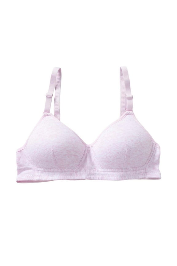 Girls Wirefree Sports Bra Non Padded Lightweight Seamless Bralette Comfortable Support for Teens 12-18 Years Sport Bras Pink,70