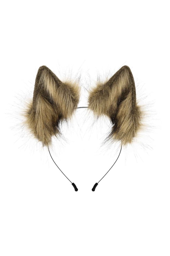Handmade Wolf Ears Headband for Party Lone Wolf Role Play Accessory 01_Yellow，One Size