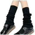 thumbnail image 1 of QUOTAY Japanese Leg Warmers Gothic Knit Long Socks Winter Socks Leggings Gaiters Cozy Ankle to Knee Sock 01_Blackï¼One Size, 1 of 4