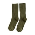 thumbnail image 1 of QUOTAY Japanese Style Double Knit Crew Socks for Women Soft Casual Mid Calf Socks for Women Breathable Everyday Wear Stackable Socks 01_Army Green，One Size, 1 of 3