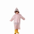 thumbnail image 1 of QUOTAY Kids Cartoon Long Polka Dot Rain Ponchos Reusable Rainwear for Children Ages 4-10 Years Red,One Size, 1 of 5