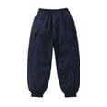 thumbnail image 1 of QUOTAY Kids Winter Lined Cargo Boys Pants Outdoor Hiking Windproof Trousers for Boys and Girls Thickened Thermal Casual Adventure 2-13 Years 02_Navy,10-11 Years, 1 of 8