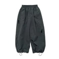 thumbnail image 1 of QUOTAY Kids Winter Lined Cargo Boys Pants Outdoor Hiking Windproof Trousers for Girls and Boys Casual Loose Fit Thick Warm 4-13 Years 01_Grey,4-5 Years, 1 of 8