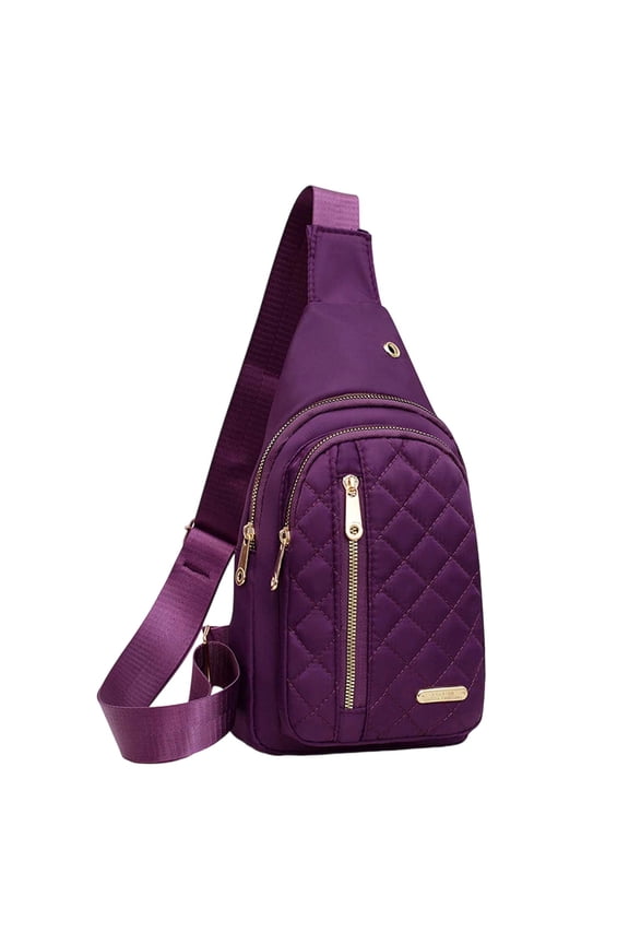 Korean Style Sporty Chest Sling Bag for Women Streetwear Fashion Crossbody Purse Shoulder Bag 03_Purple,One Size