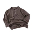 thumbnail image 1 of QUOTAY Long Sleeve Layering for Girls Comfortable Stretch Basic Tee Shirt Soft Long Sleeve Tops for Kids Everyday Wear Coffee,3-4 Years, 1 of 3