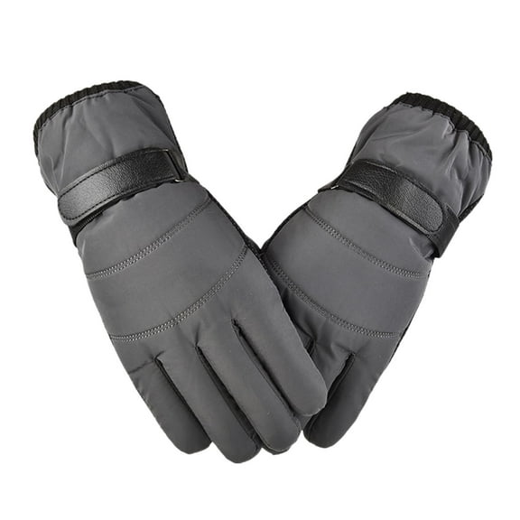 QUOTAY Men and Women Down Warm Motorcycle Gloves Cold Proof Lined for Outdoor Skiing and Riding Grey,One Size