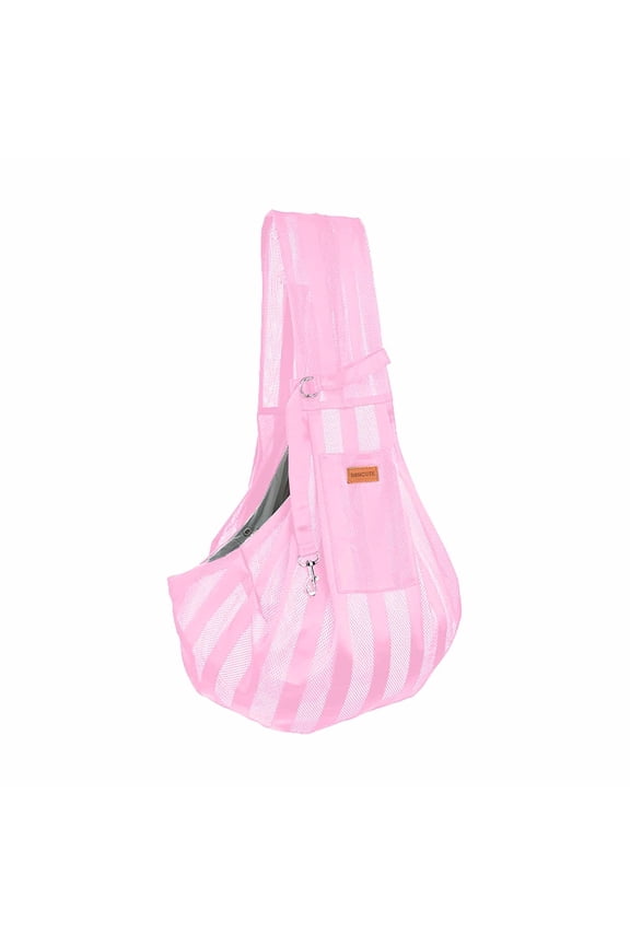 Portable Mesh Pet Backpack for Small Dogs and Cats Breathable Lightweight for Outdoor Travel Hiking Adventure Hands-Free Shoulder Bag for Women 02_Pink,One Size