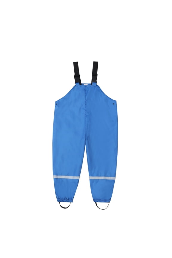 Rain Pants Kids Winter Windproof Waterproof Double-Layer Warm Jumpsuit with Reflective Strips for Boys and Girls Ages 2-11 Girls Jumpsuit 01_Blue,140