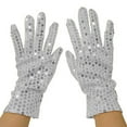 thumbnail image 1 of QUOTAY Sequin Glove Bling Performance Glove for 80s or 90s Dress Up and Rave Party Festive Gloves for Women 01_Silver,One Size, 1 of 3