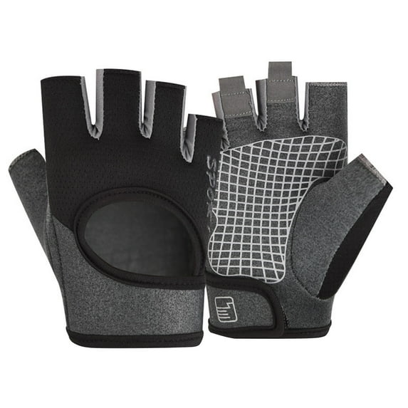 QUOTAY Sports Fitness Fingerless Gloves Half Finger Open Back Workout for Cycling Yoga Rock Climbing and Gym Training Black,L
