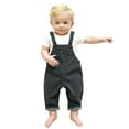 thumbnail image 1 of QUOTAY Stylish Girls Denim Overalls Versatile Casual Jumpsuit for Toddlers and Kids Everyday Soft Comfortable Durable Toddler Pants 01_Grey,3-4 Years, 1 of 6