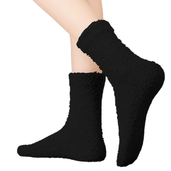 QUOTAY Thermal Split Toe Stockings for Winter Warm Lined Tights with Grip Cozy Socks for Women Comfortable Mid Calf Socks for Cold Weather 01_Black，One Size