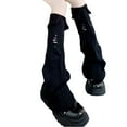 thumbnail image 1 of QUOTAY Thigh High Socks with Open Toe and Cutout Design Fashion Leg Warmers for Casual Cozy Socks Streetwear Z01_Black,One Size, 1 of 4