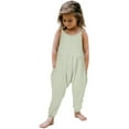 thumbnail image 1 of QUOTAY Toddler Girls Baby Kids Solid Girls Jumpsuit Strap Romper Summer Pants Backless Playsuit Outfits Clothes 02_Green,3 Years, 1 of 5