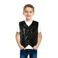 thumbnail image 1 of QUOTAY Toddler Girls Boys Casual Sequin Glitter Party Carnival Sleeveless Vest Top Going Out Tops for Performance Black,18-24 Months, 1 of 4