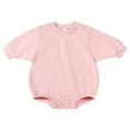 thumbnail image 1 of QUOTAY Toddler Solid Outfits Girls Boys Sweatshirt Tops Baby Romper Cute Clothes 02_Pink,3-6 Months, 1 of 2